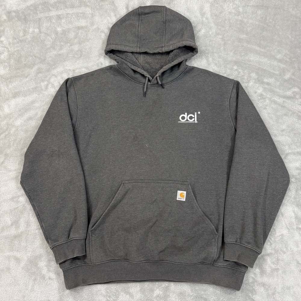 Carhartt Hoodie Mens 2XL Gray Loose Midweight Hooded‎ Sweatshirt Workwear Fleece